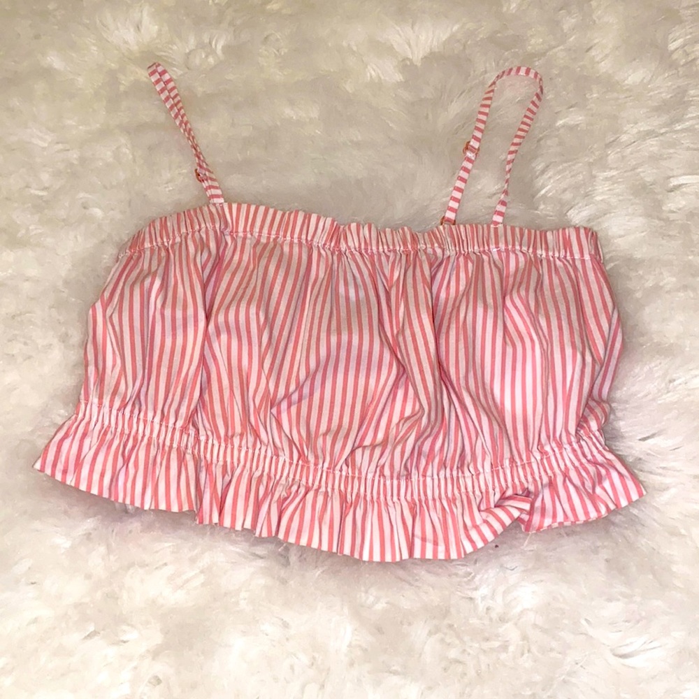 Pink stripped crop top